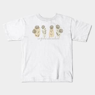 Sophisticated hand drawn flowers, inspirational meanings Kids T-Shirt